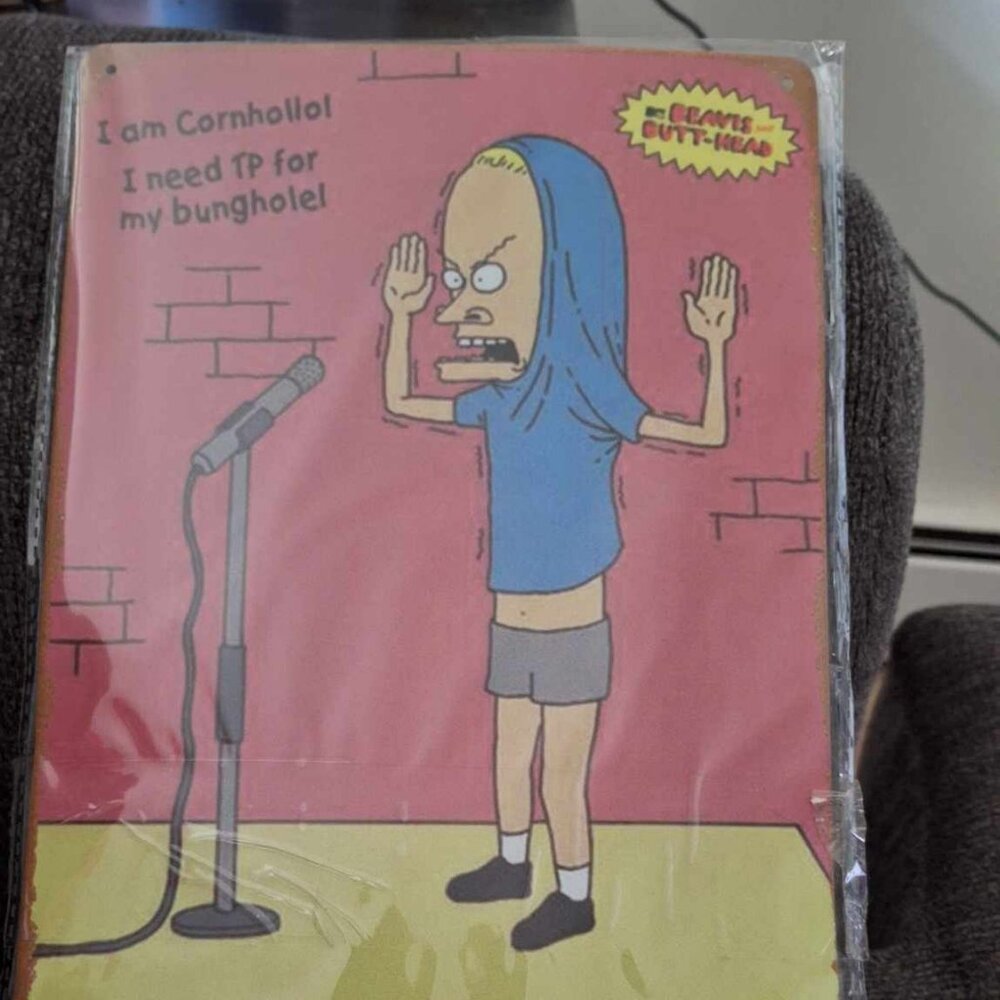 Beavis Tin Sign Still in Plastic
